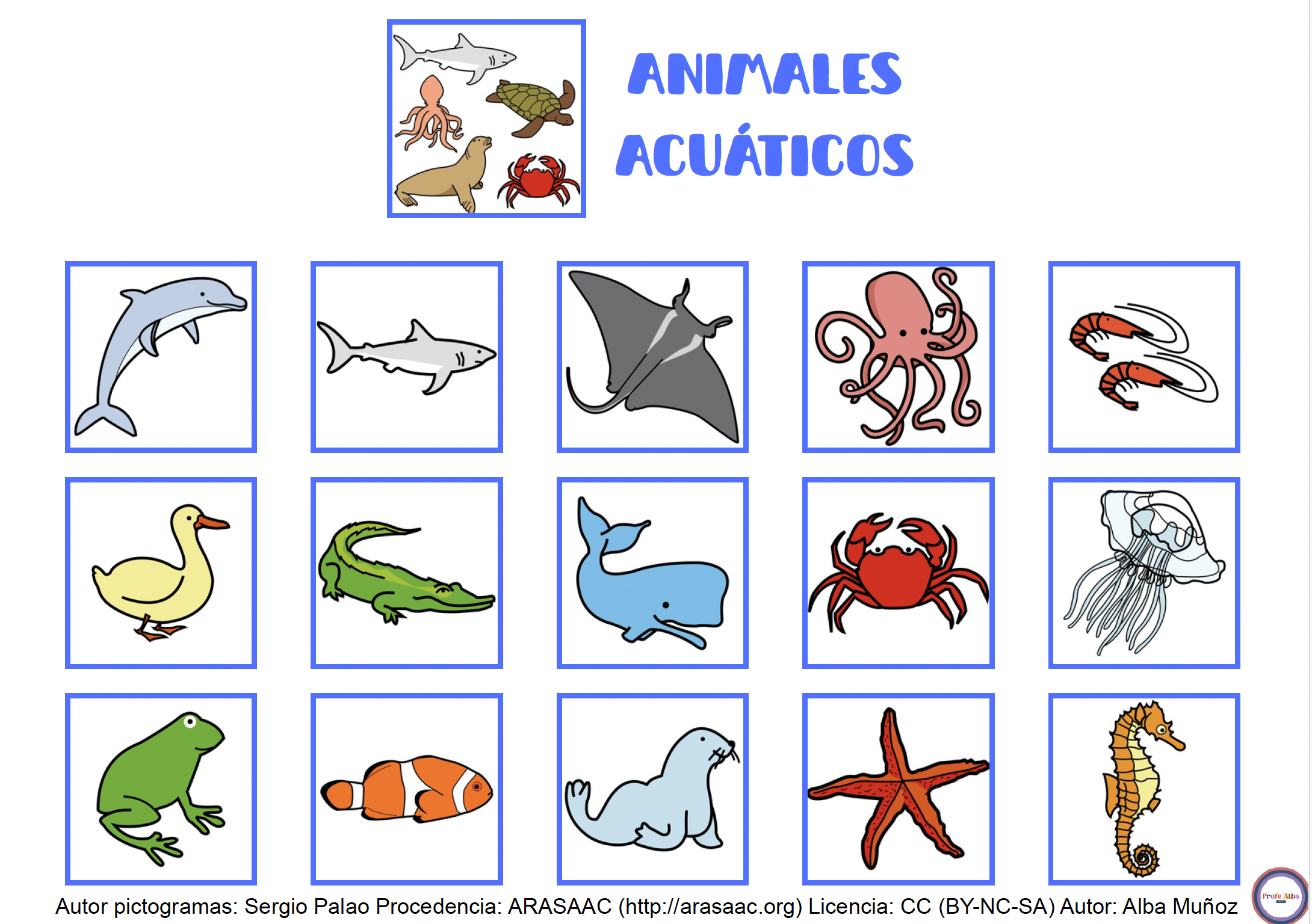 Material TEACCH: Hábitat de los los animales